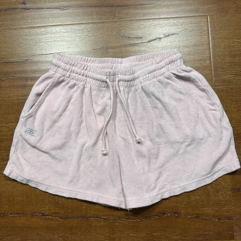 Melody Ehsani French Terry Shorts Women S 4" Pink Towel Bedazzled City Retro Y2K